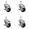 Service Caster 3.5 Inch SS Black Polyurethane Swivel 3/8 Inch Threaded Stem Caster Set Brake SSTS20S3514-PPUB-BLK-TLB-381615-4 - alternate 1